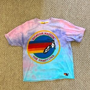 Hamptons Aviator Nation bubblegum tie dye tee